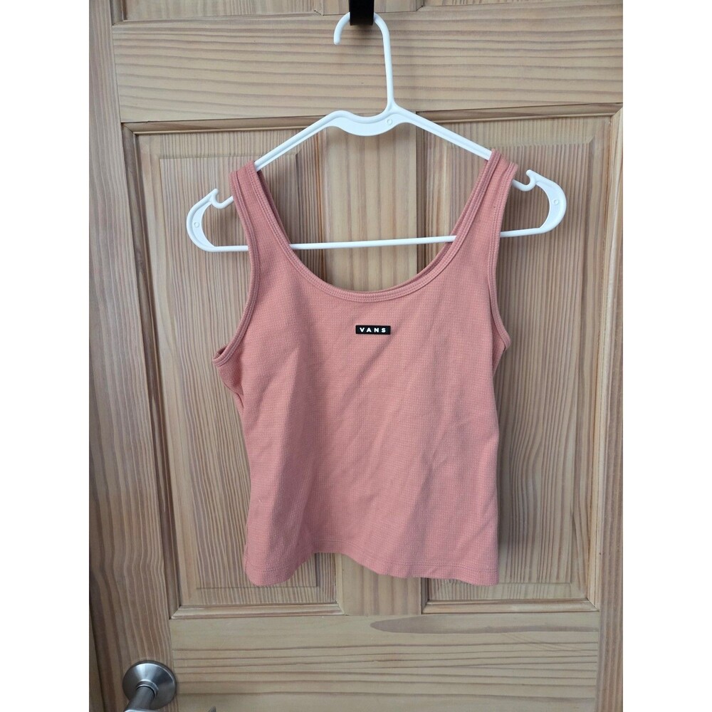 Vans Off the Wall Women's Pink Coral Crop Tank Top Small